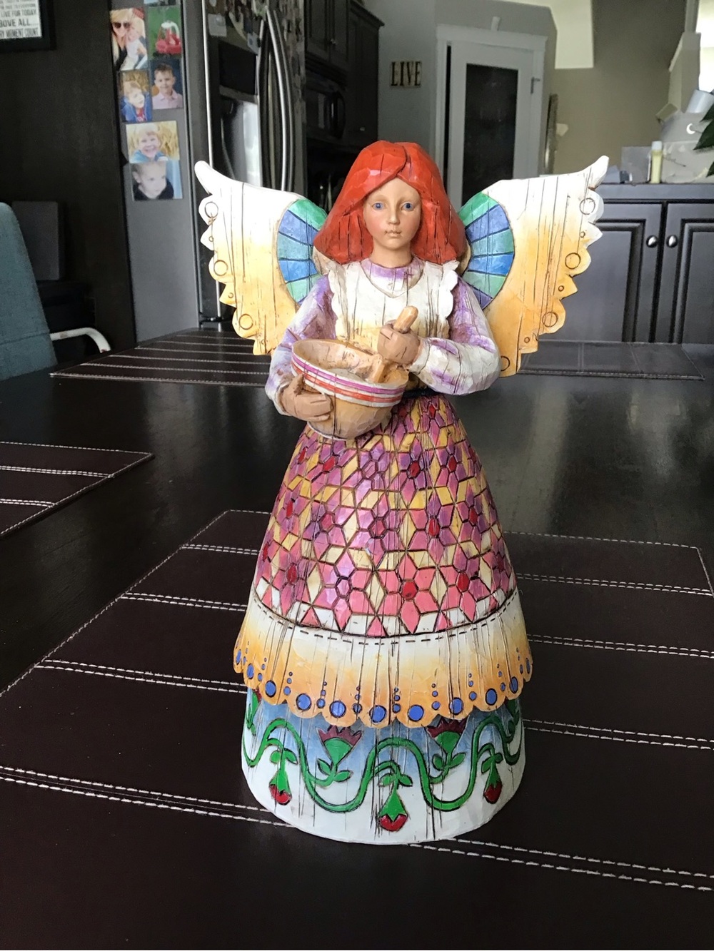 Jim Shore Angel of Contentment Sculpture with Multicolor Dress
